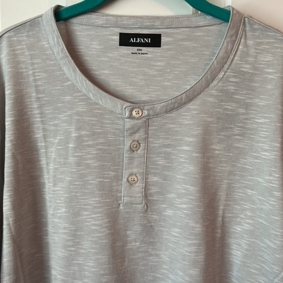 NWT ALFANI Solid Henley Mens 2XL Bright White - Picture 2 of 8